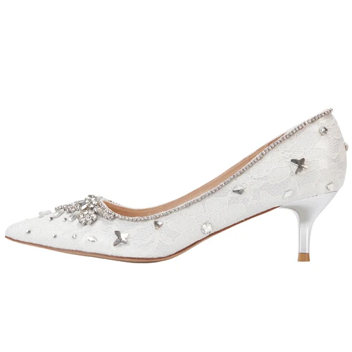 white 5cm heel Свадебная обувь; свадебные туфли; Новинка года; женские дизайнерские красные свадебные туфли со стразами; белые вечерние туфли-лодочки на тонком каблуке с украшением в виде кристаллов - Цвет: white 5cm heel