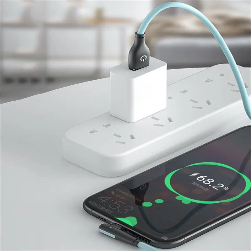 Кабель Usb C жидкий силикон быстрая зарядка кабель типа 90 градусов телефонный