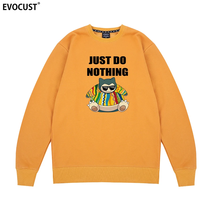 Snorlax do nothing Аниме Забавный мультфильм вапорволн Гавайи креативные Harajuku толстовки