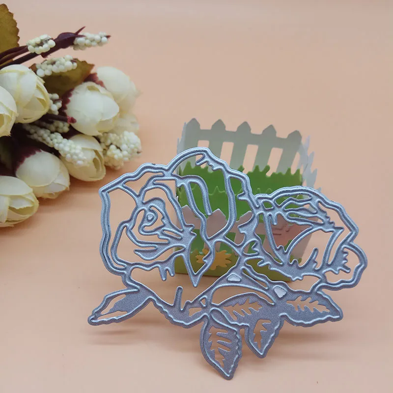 

Rose Flower Customized Cutting Dies Scrapbooking Metal Cutting Pressing Stencils Craft For Clear stamp DIY Decorations