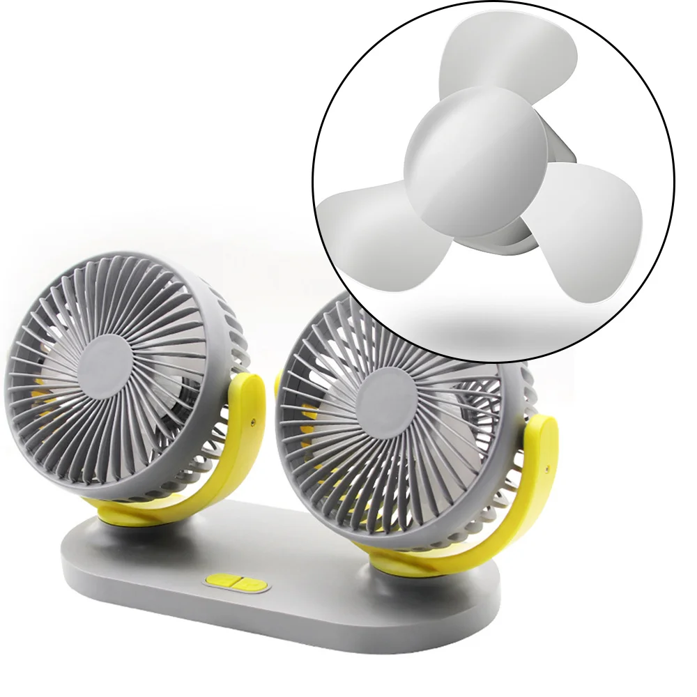 

Quality Car Dual-Head Portable USB Fan Desktop Dormitory Office Silent 360 Rotation Energy-Saving Fan Summer Car Cooling Fan