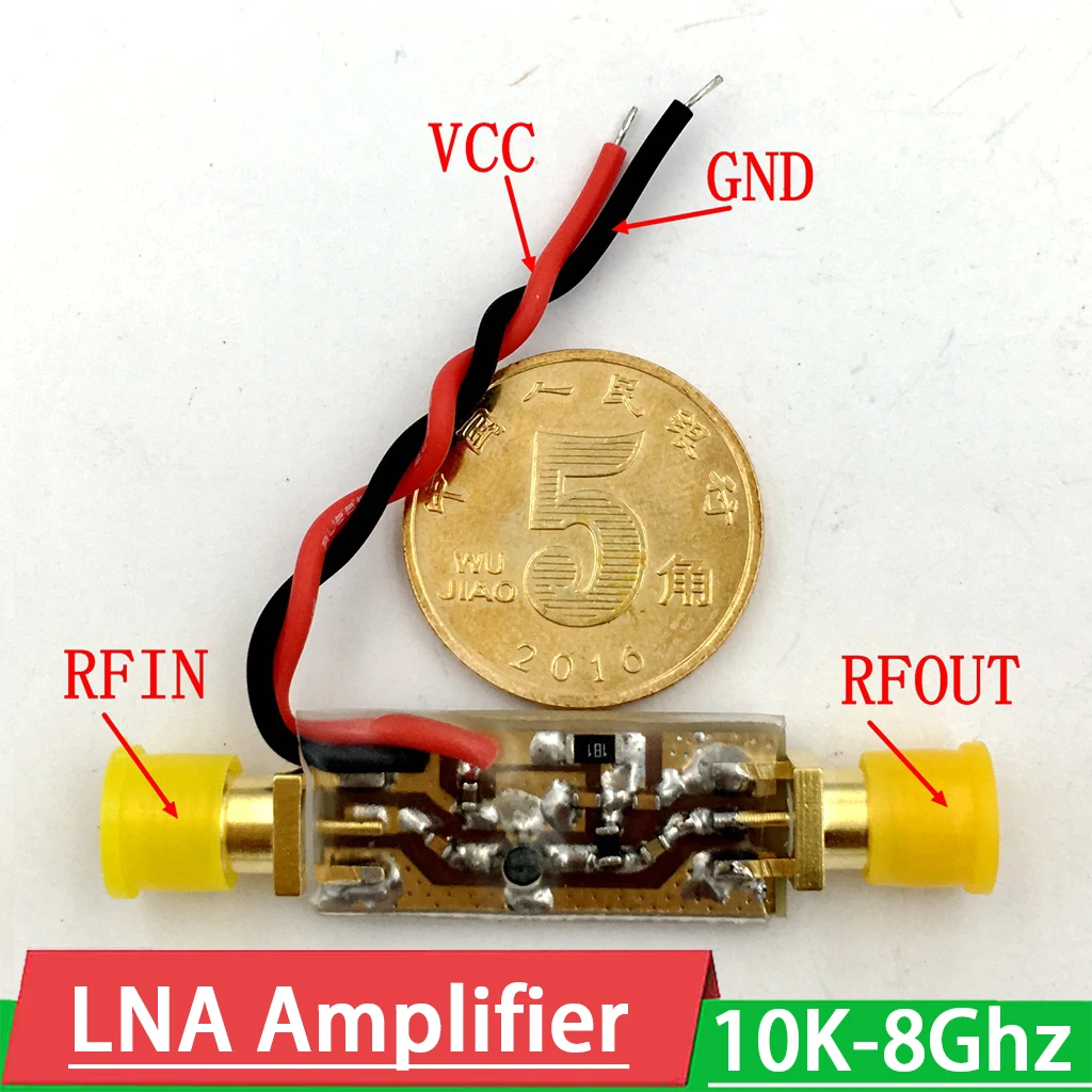 LNA 10KHZ-8GHZ RF Amplifier High Gain Flatness Low Noise Module 25DB 18DB 30DB 20DB 10DB 40db FM HF VHF / UHF Ham Radio amp