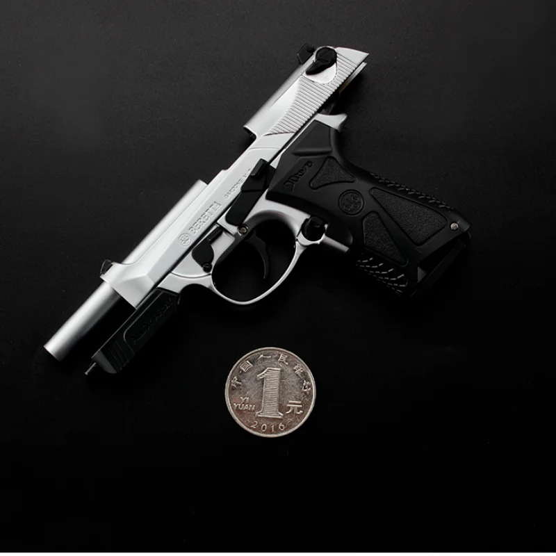 Llavero en miniatura de pistola Beretta 90TWO, modelo de aleaci&oacute;n de carcasa de Metal completo, no puede disparar, regalos para ni&ntilde;os, 2021 de alta calidad, 1:2.05-5