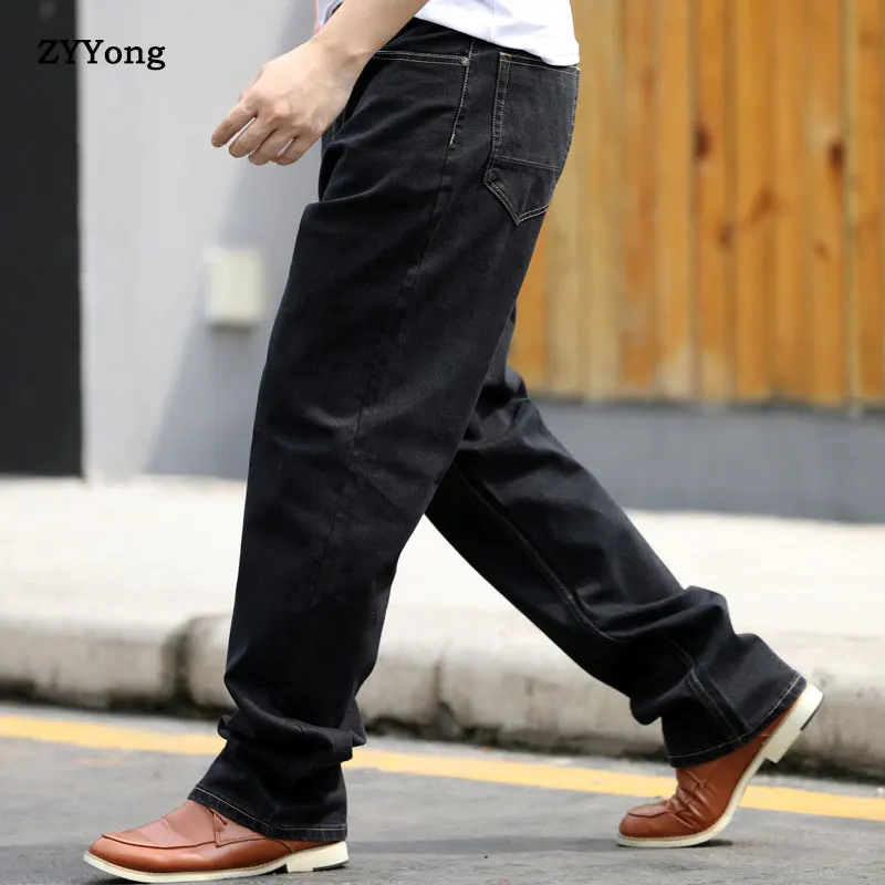2020 New Men Jeans Wide Leg Denim Pants Loose Hip Hop Skateboard Jeans Straight Trousers Harem Baggy Pants Male Clothes 28-44