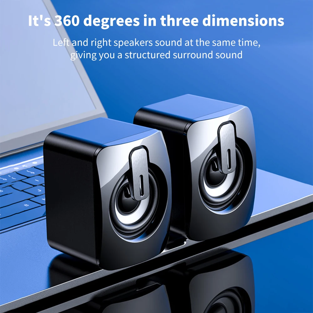 Компьютерная Колонка USB 5 В с объемным звуком мини сабвуфер музыкальная для