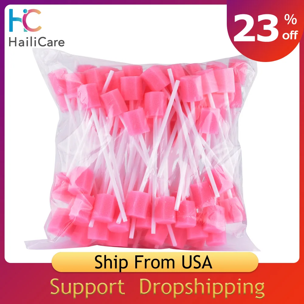 Одноразовые губчатые тампоны для ухода за полостью рта 100 шт.|oral care|oral swabstick |