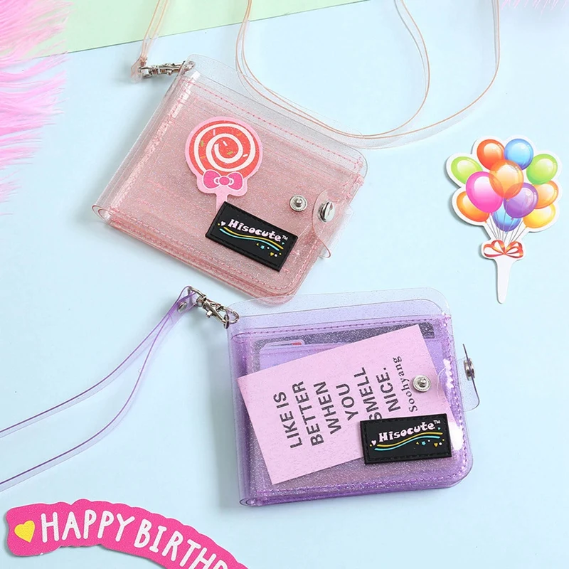 

Прозрачный женский кошелек из ПВХ, прозрачная сумка-Желе, мини кошелек для денег, держатель для карт, прозрачный кошелек, Женский кошелек, ко...