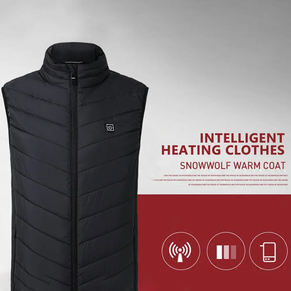 

Smart Charging Heating Vest Men's Cotton Collar Collar Graphene Carbon Fiber Heating Vest Jacket Male