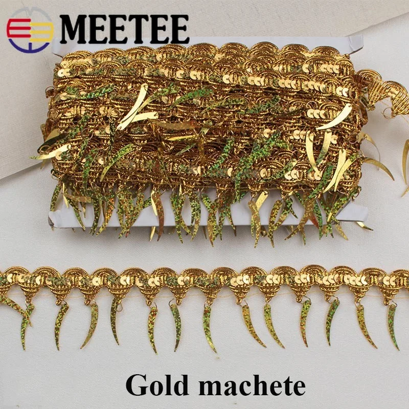 Meetee 4 метра 6 см блестки мачете капельки Висячие кисточки кружевная отделка