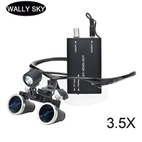 dental loupe 3 5x medical operation binocular loupe with led headlight rechargeable lithium battery magnifying glasses with lamp