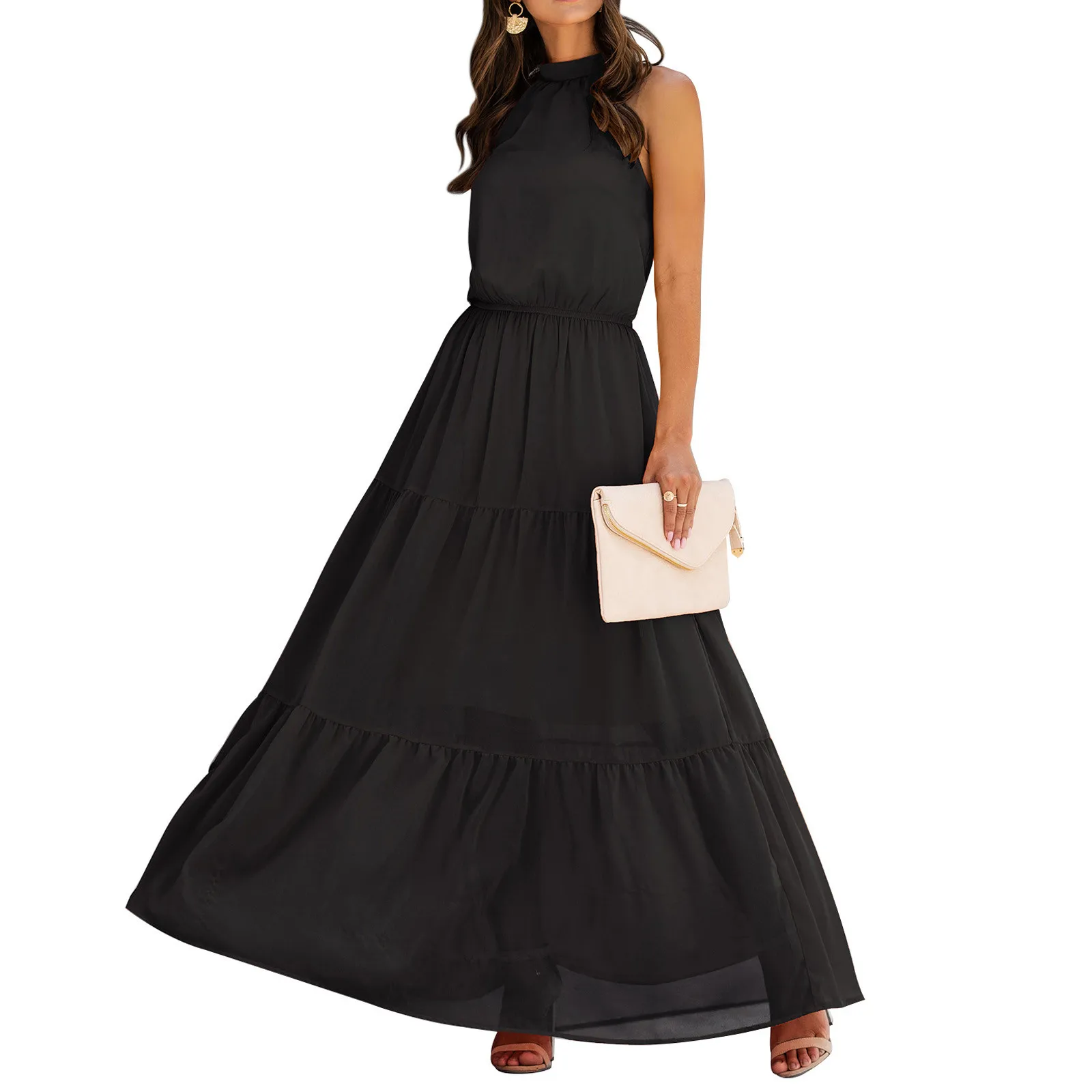 

Женское винтажное однотонное платье, элегантное зеленое Плиссированное Повседневное платье миди с длинным рукавом, весна-лето 2021