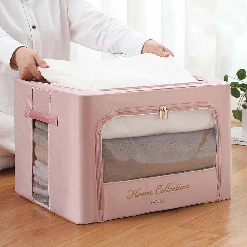 

Large Capacity Storage Box Underwear Organizer Foldable Transparent Box Clothes Quilt Organizer Household Supplies Accessories