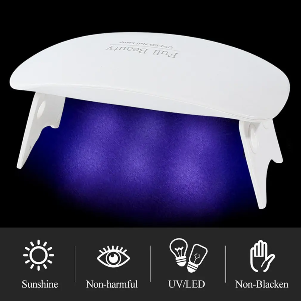 

6W Nail Lamp Mini LED Light Nail Dryer UV Gel Folding Mouse Phototherapy Machine Nail Art Tool Portable