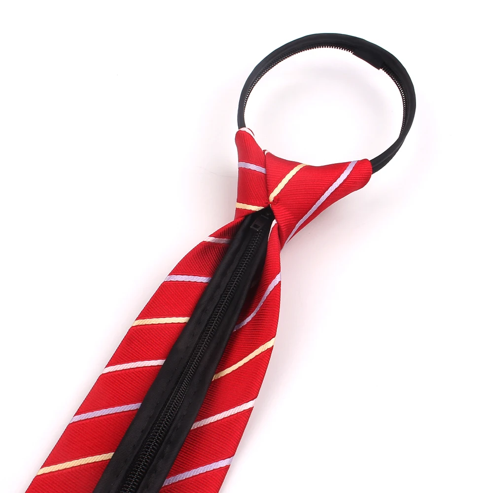 Simple Zipper Ties For Men Women Striped Mens Tie Business Wedding 8cm Wide Skinny Neck Casual Slim Red Purple Necktie | Аксессуары для