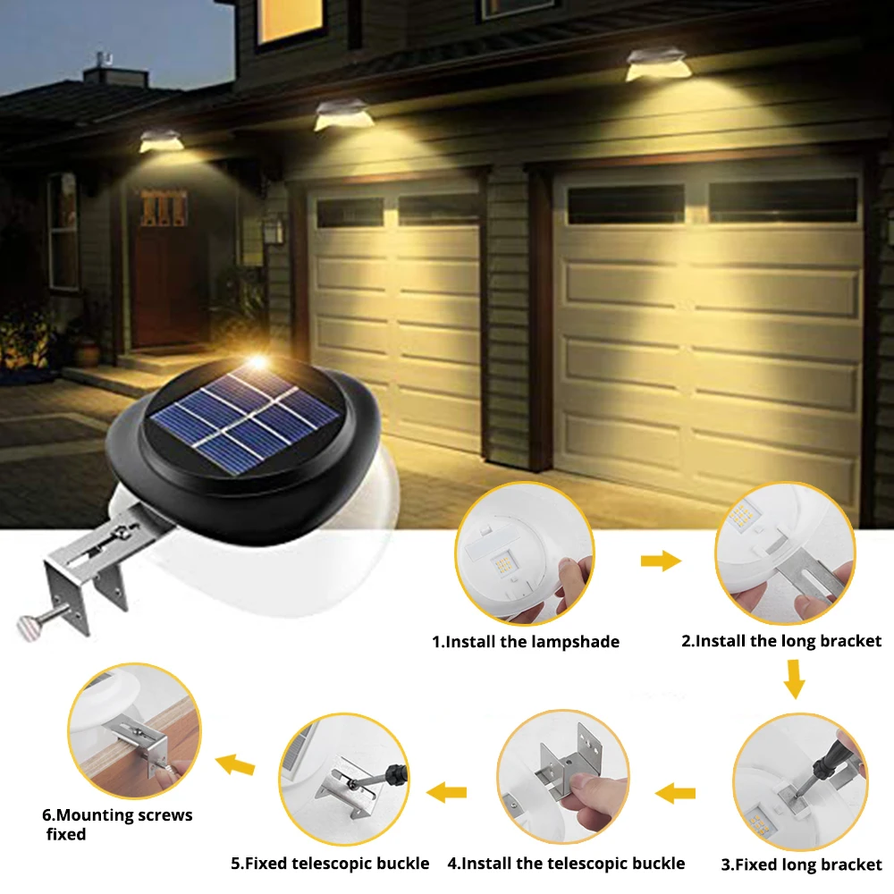 

Светодиодные уличные солнечные фонари для крыльца, 2 шт., настенный светильник для забора, водонепроницаемые наружные светильники для сада, ...