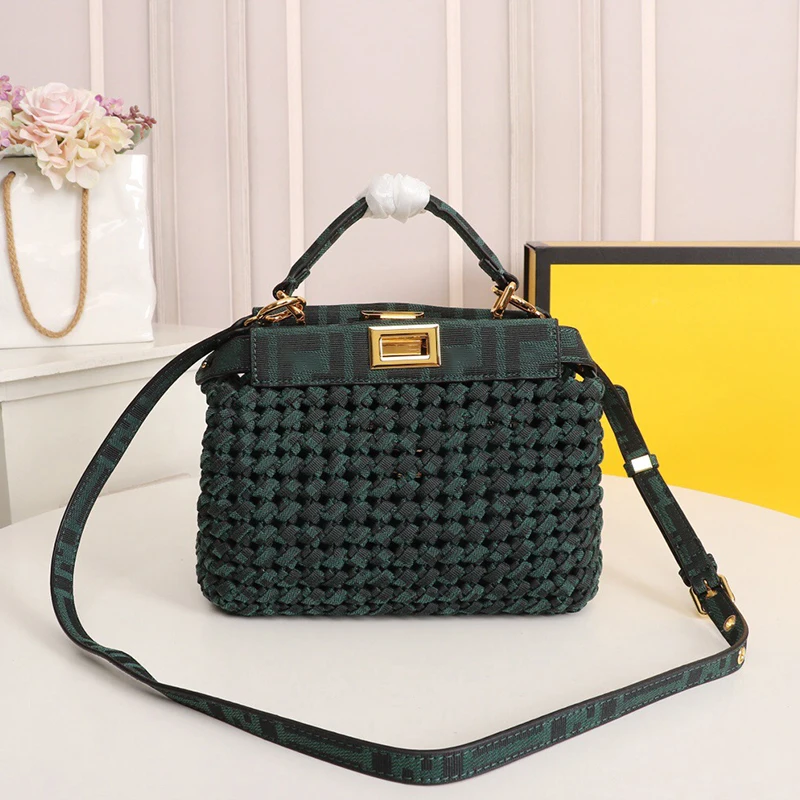 

Retro jacquard canvas woven hollow handbag ladies new fashion personality shoulder bag wild messenger bag