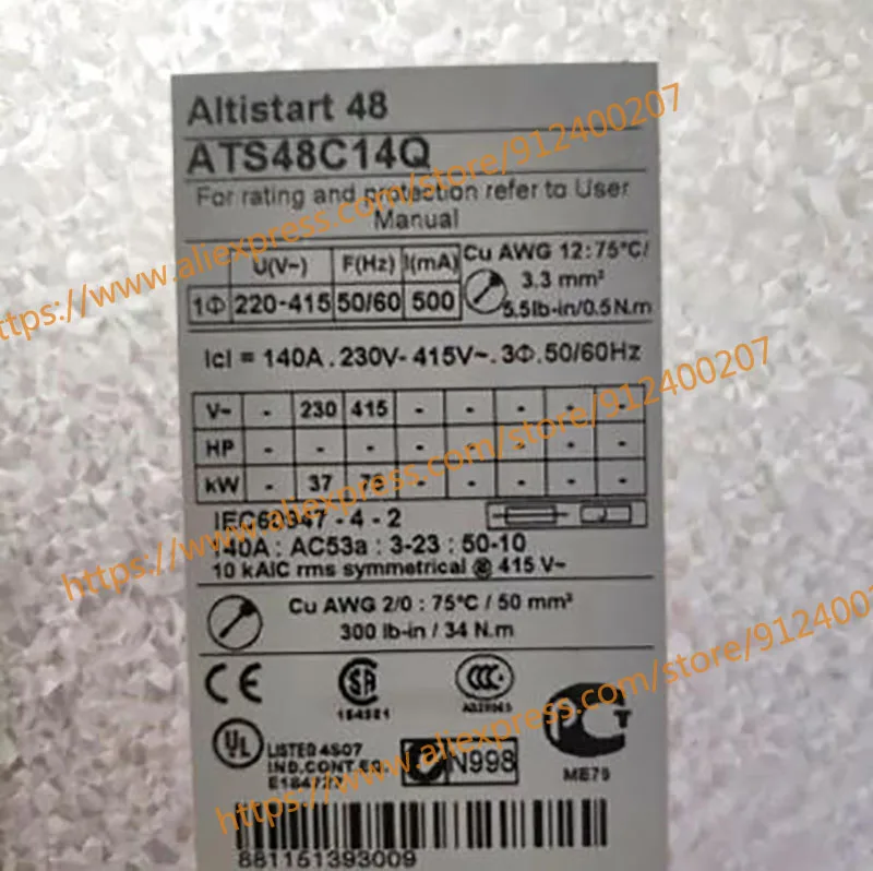 

Продается только новый оригинальный ATS48C14Q мощностью 75 кВт