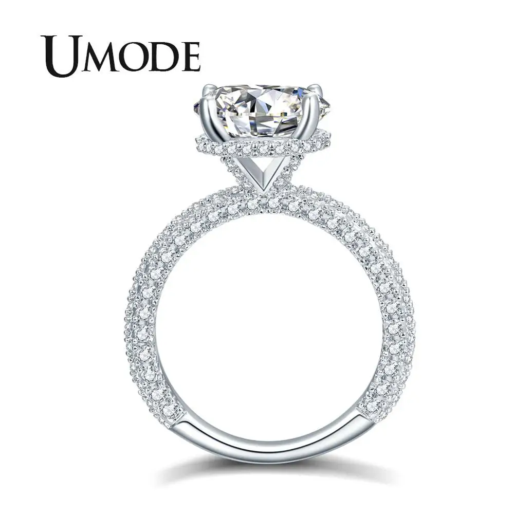 UMODE белое золото цвет свадебные кольца для женщин Bijoux кольцо ювелирные изделия AAA Bague аксессуары Femme подарок на помолвку для девочек UR0574A