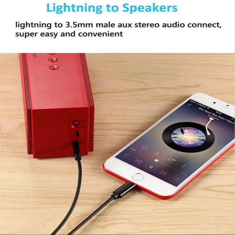 Мини конвертер для всех систем IOS адаптер Lightning на аудио штекер AUX кабель