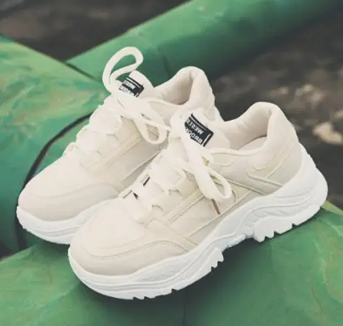 Кроссовки женские на платформе Повседневная дышащая обувь шнуровке