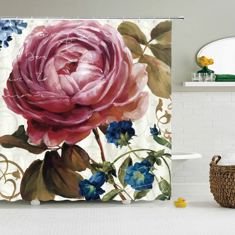 Европейские ретро занавески для душа с цветами занавеска ванной