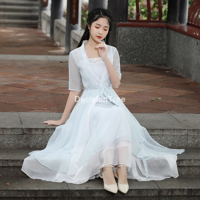 

2021 hanfu Женский костюм элегантный традиционный китайский стиль hanfu платье принцессы древний Тан костюм сказочное платье для выступлений