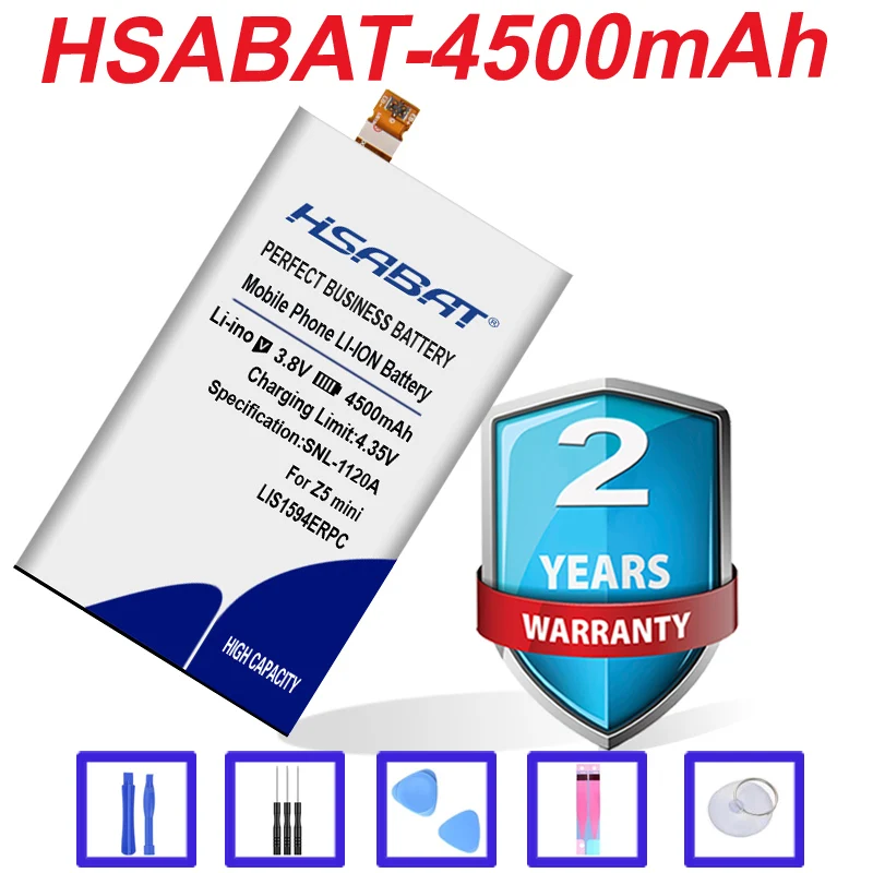 Аккумулятор HSABAT 4500 мАч для Sony Xperia Z5 mini LIS1594ERPC compact E5823 E5803 XA Ultra C6 F3216 F3215 F5321 F3216Xc