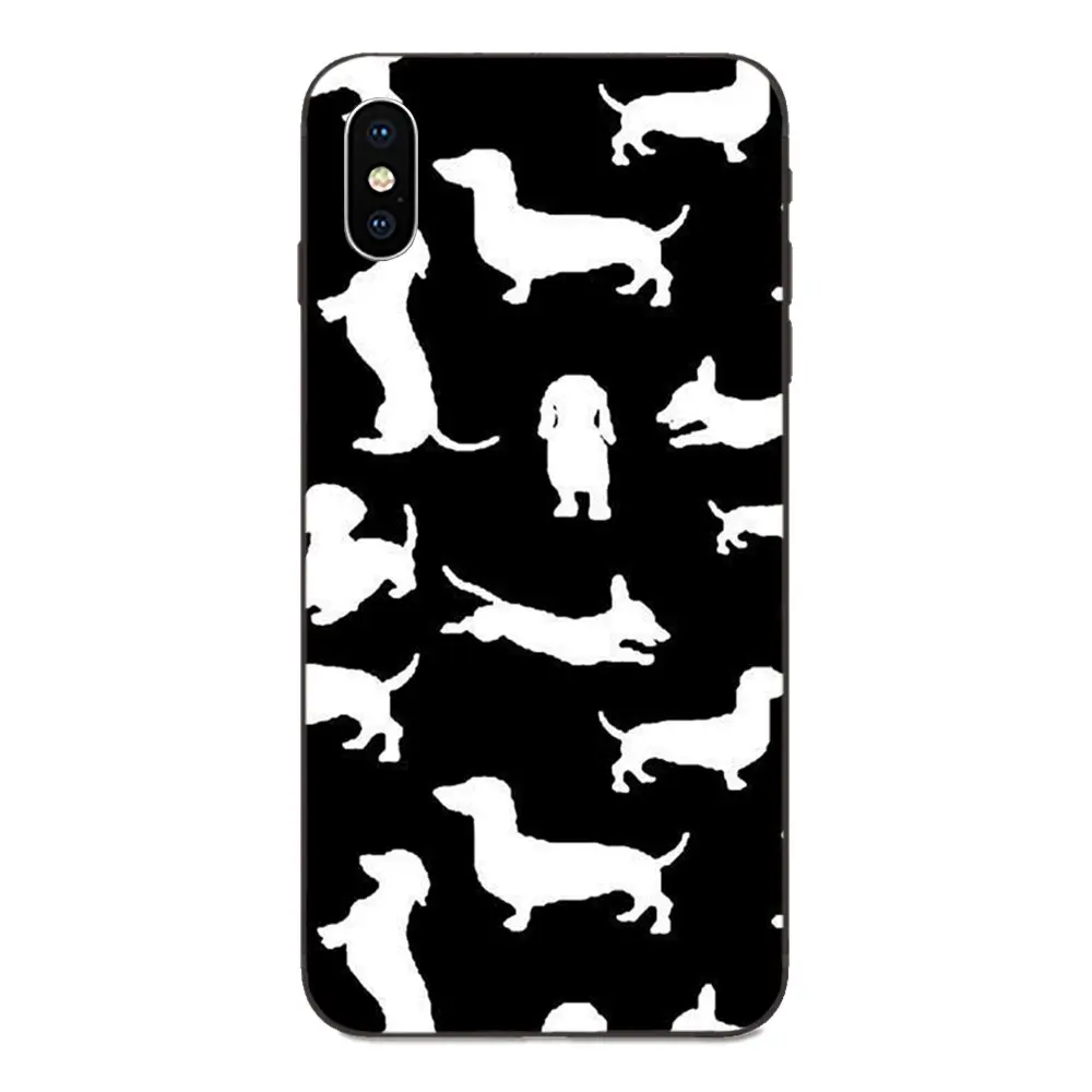 For Xiaomi Redmi Note 3 3S 4 4A 4X 5 5A 6 6A 7 7A K20 Plus Pro S2 Y2 Y3 Soft TPU Mobile Pouch Dachshund Silhouette Dog |