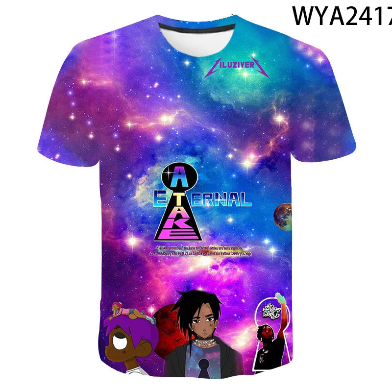 

Футболка для мальчиков и девочек, Модный повседневный топ с 3D принтом, с коротким рукавом, крутая уличная одежда, лето