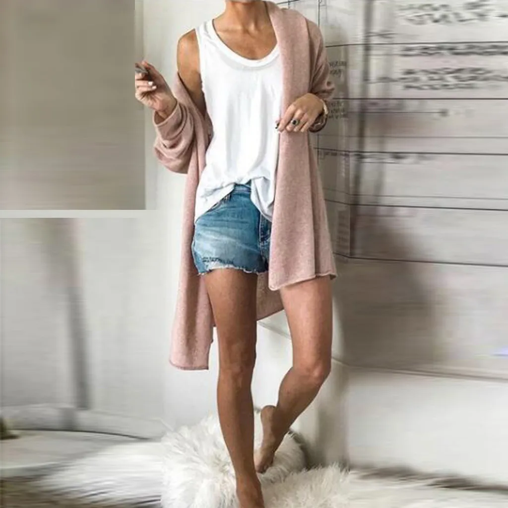 JAYCOSIN Женская однотонная куртка с длинными рукавами базовое пальто для отдыха