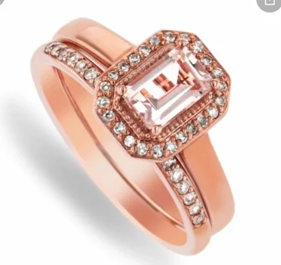 

SOLID 9K rose gold color cubic zirconia Ring