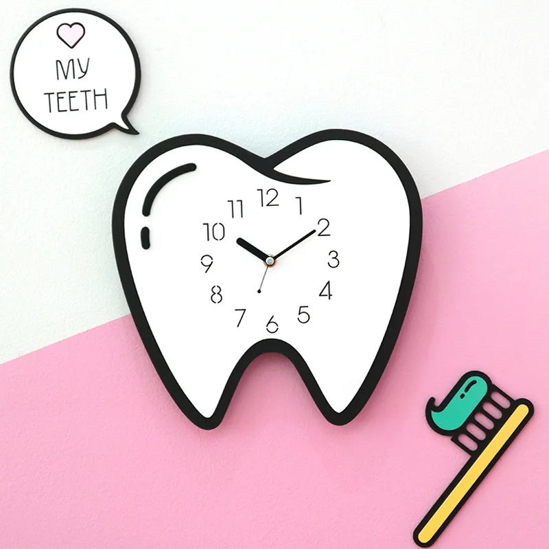 Настенные часы современный дизайн зуб настенные Kidss Декор для спальни Висячие с