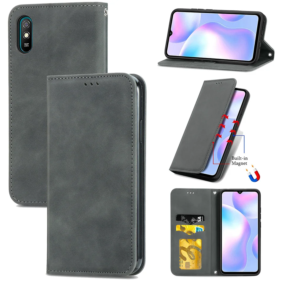 

Luxury Skin Leather Case For Xiaomi 10T Mi POCO M3 M2 Pro Redmi 9A 9C 8 8A 7 7A Note 10 9S 9 Pro 8T Flip Wallet Card Slots Cover