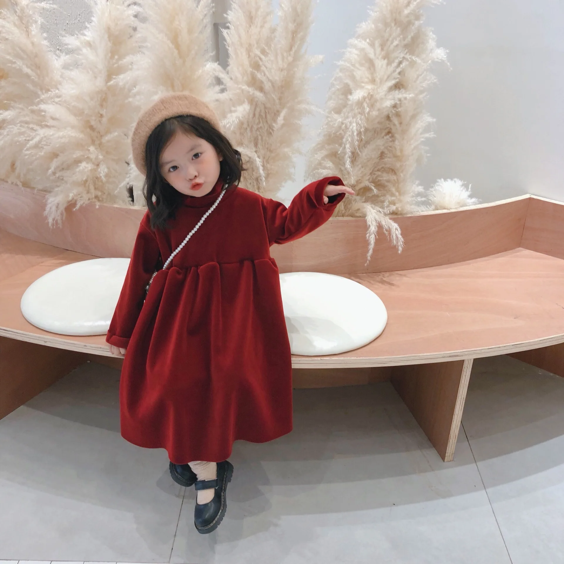 Осень-зима 2019 г. новинка корейский стиль хлопковое однотонное утепленное Длинное