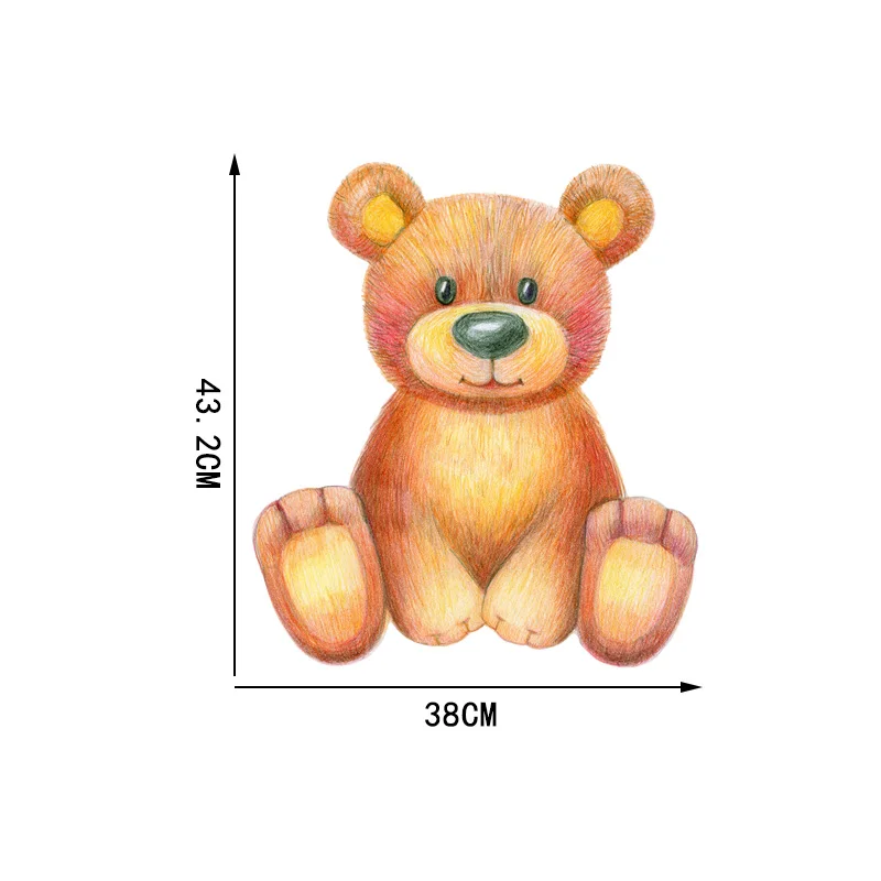 

YOJA 3843.2CM Hand-Painted Color Lead Painting Bear Wall Stickers Home Room Decoration 8WS0404