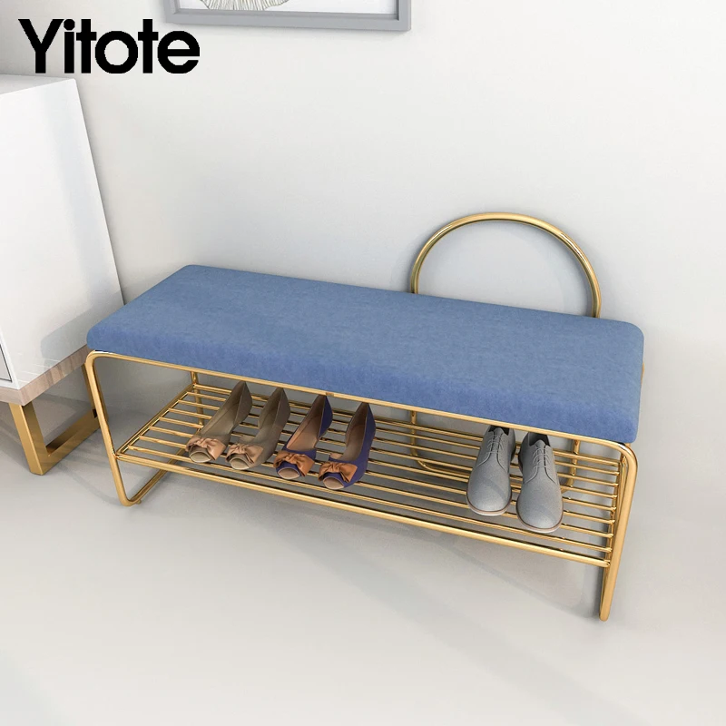 

Сменный стул для обуви YITOTE, скандинавский стул для обуви, стул для шкафа, сидят на двери, для примерки, длинный диван