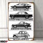 Citroen 2CV anuncio винтажный Металл signo de Metal garaje de casa Cueva de hombre Pub de pared para Bar de pared (20cm x 30cm)