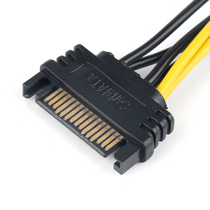 

15pin SATA Power To 6pin PCIe PCI-e PCI Female 6-pin Pcle Power Male Express Adapter Cable For Video Card 15-pin SATA Power