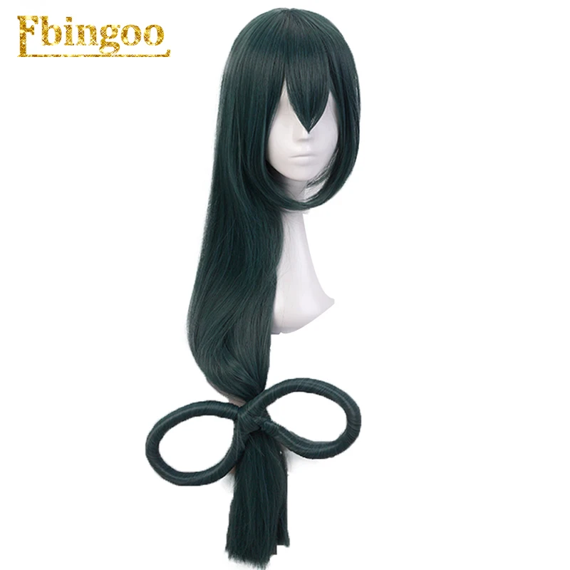 Ebingoo парик Asui Tsuyu Boku No Hero Academy, парик для косплея, аниме, мой герой Academy, Длинные прямые зеленые синтетические женские парики для косплея