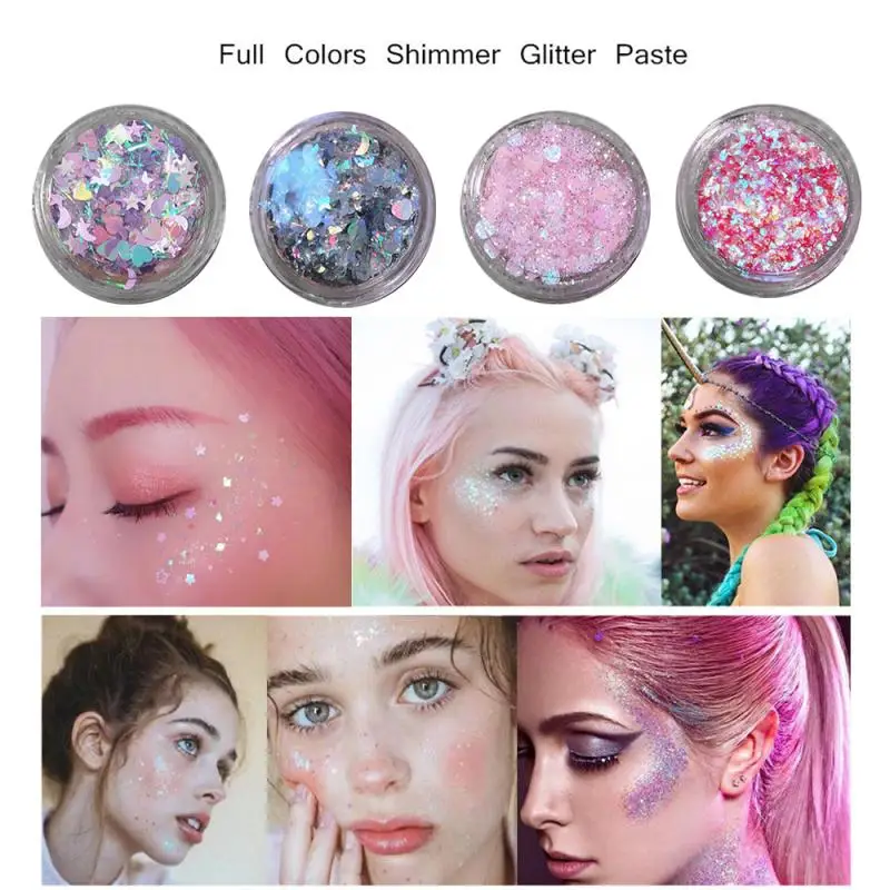 В наличии 14 цветов с блестками тени для век клей не требуется макияж глаз Стикеры