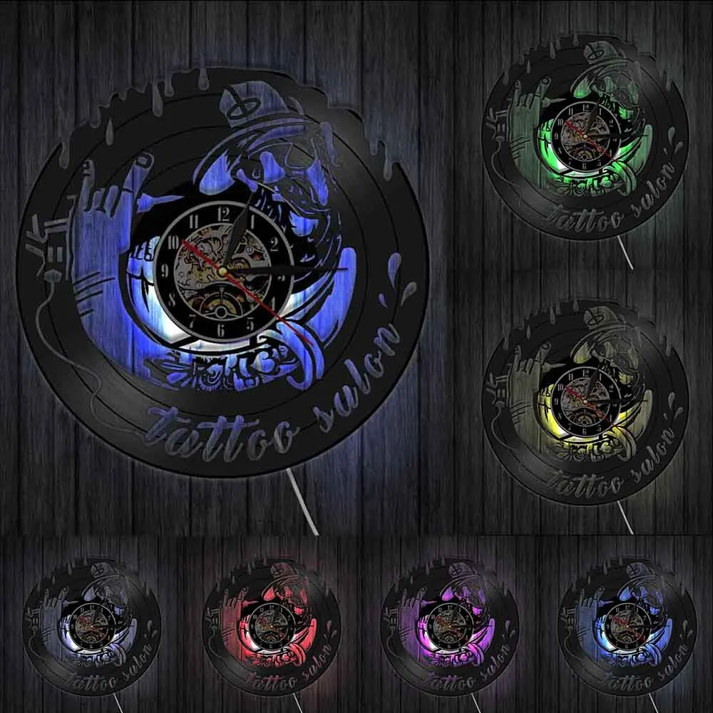 Тату Салон декоративные настенные часы мультяшный персонаж изображение