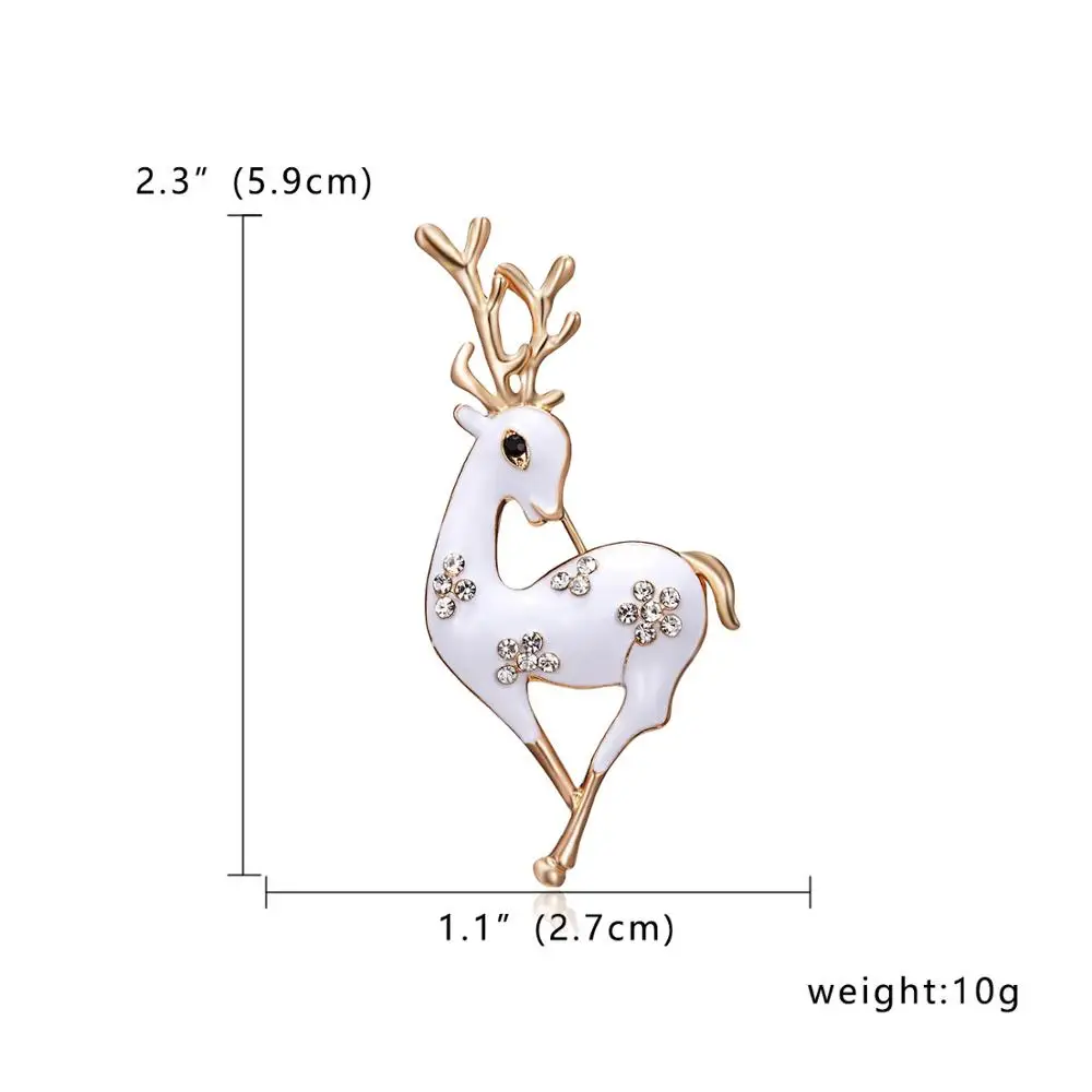 Deer1 Ринху живой Кот Рождество маленький олень черепаха Сова собака лягушка животное броши для вечерние Кристалл Эмаль шпильки Женские ювелирные значки - Окраска металла: Deer1