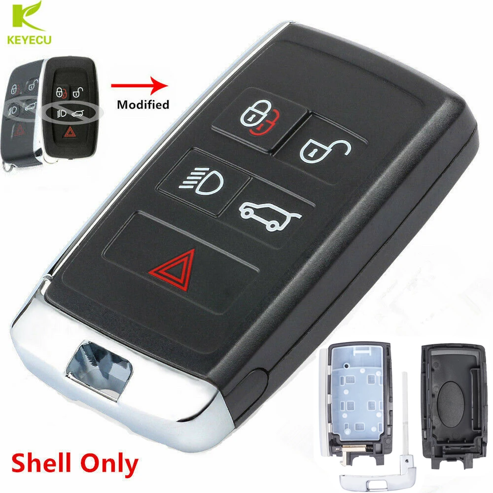 Модифицированный сменный корпус KEYECU для дистанционного ключа 5 кнопок Jaguar XF XJ XK XE