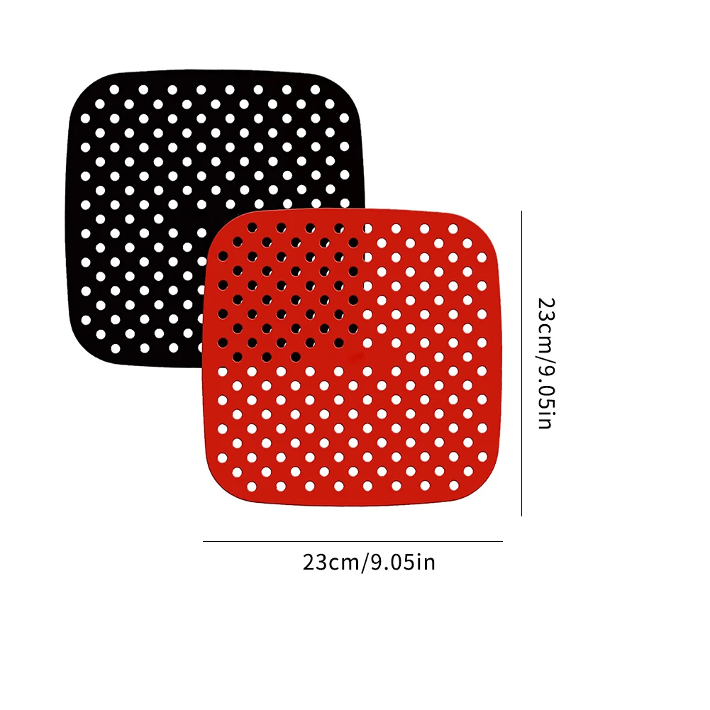 

2PCS Air Fryer Baking Pads Reusable Food Grade Silicone Circular Square Baking Tools Silicone Oil Mats Bun Cake Grilled Saucer