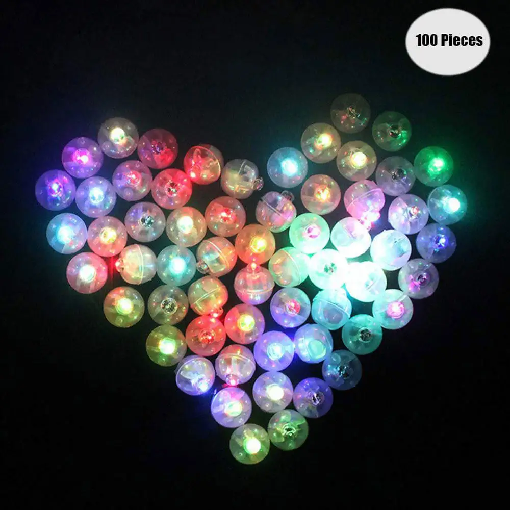 

100 Pcs / Lot Multi-color Round Ball Led Balloon Lights Mini Flash Applied to Birthday Party Wedding Christmas Decoration