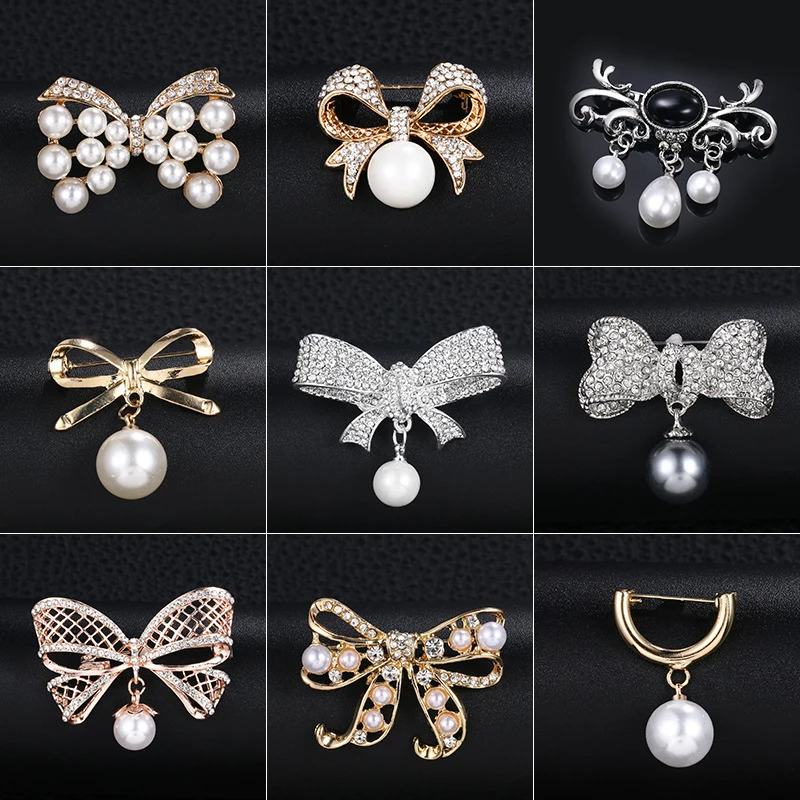 

1PCS Famous Luxury Designer Flower Tassel Brooch Pearl Bow Jewelry Brooches Pins Broach for Women Vintage Accessories