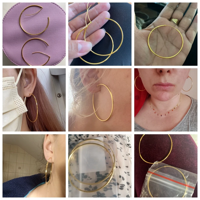 Женские круглые серьги CANNER корейские из настоящего серебра 925 пробы золотого