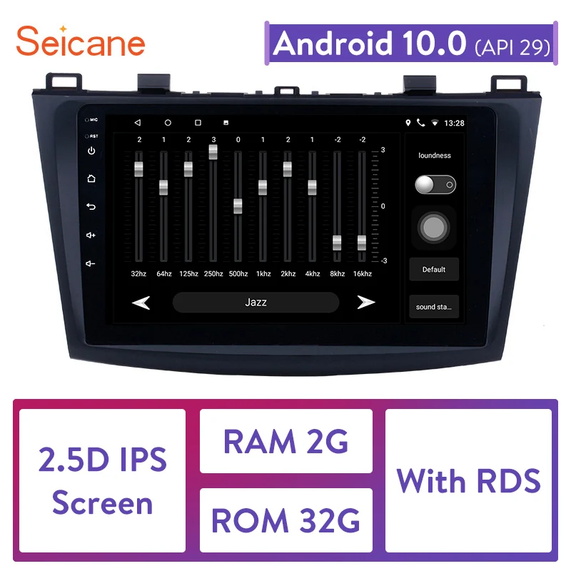Автомагнитола Seicane 2DIN 9 &quot Android 10 0 для MAZDA 3 2009 2010 2011 2012 GPS навигация стерео плеер