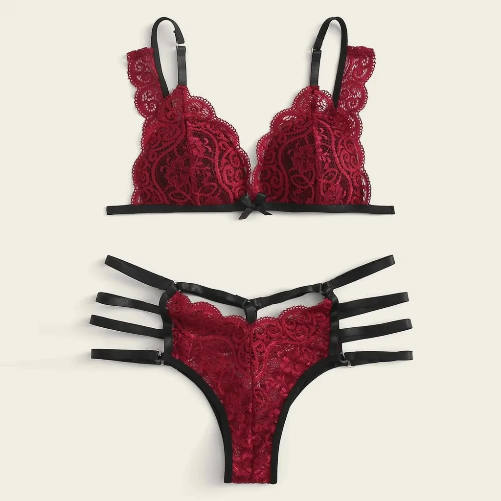 Женское сексуальное нижнее белье комплект с бюстгальтером Новое кружевное