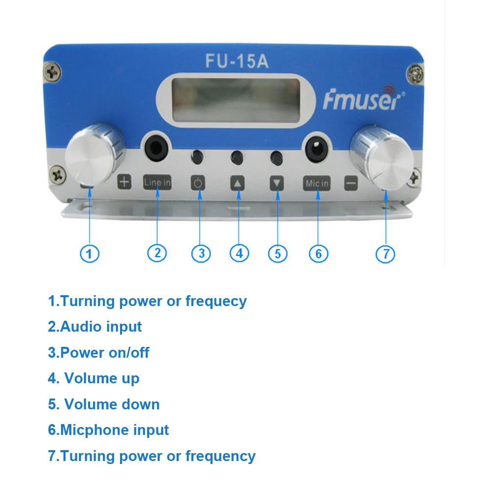 FMUSER FU 15A 15 Вт PLL стерео FM Zender передатчик Power Audio Cable Radio Station для церкви